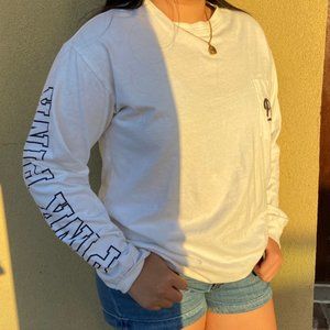 PINK white longsleeve tee